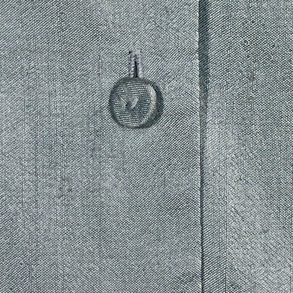 Eileen Fisher Raw Silk Button Down Blouse Gray Easy Fit Short Length Size Small - Picture 8 of 14